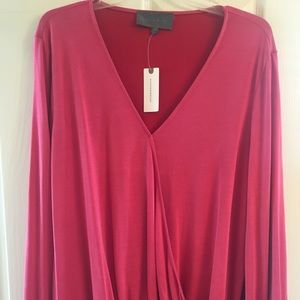 Anthropologie soft jersey wrap shirt, NWT, size XL